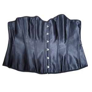 Black Satin Corset Top